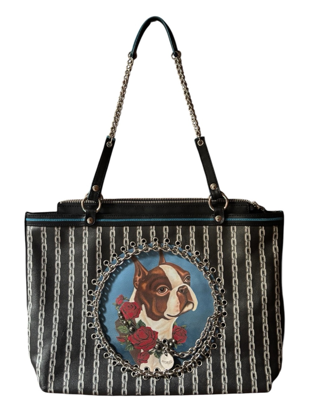 Isabella Fiore "Spoiled" Boston Terrier tote